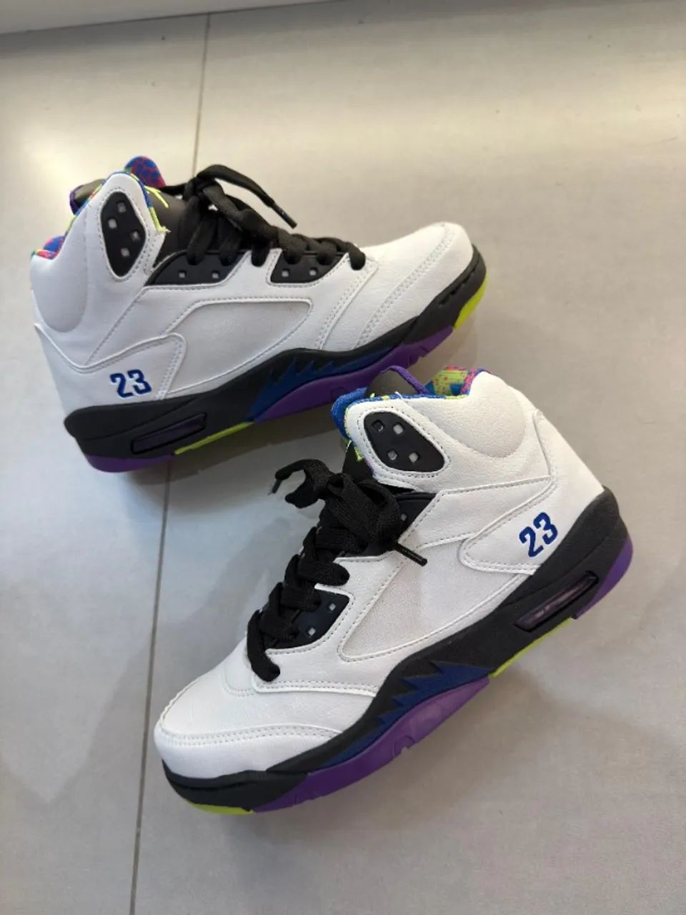 Nike Air Jordan 5 Retro Refletivo Branco/Roxo Premium Masculino