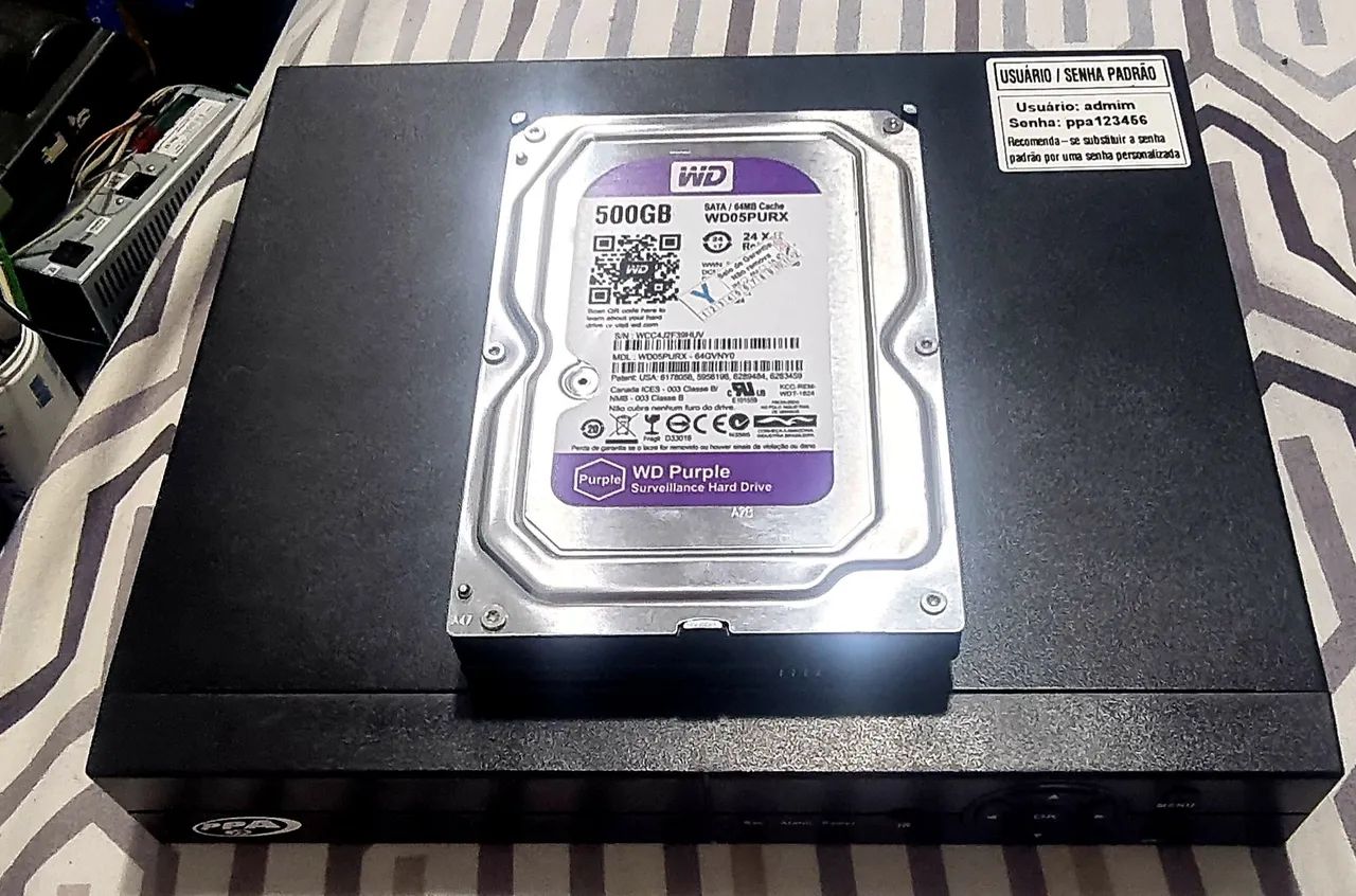XVR GP3 Multi Modo 8 Canais + HD Western Digital Purple 500GB NOVOS 