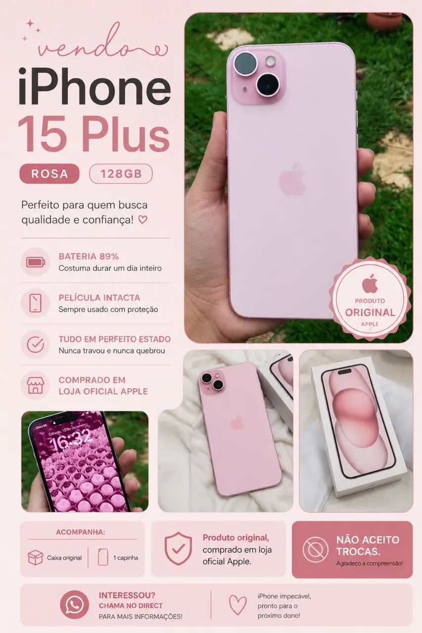 iPhone 15 Plus - Rosa - Foto 3