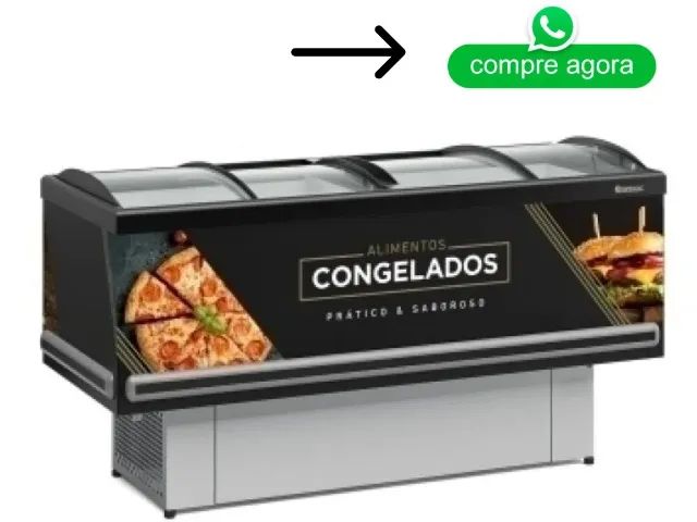 Ilha para Congelados Vidro Curvo 2M Gelopar Nova