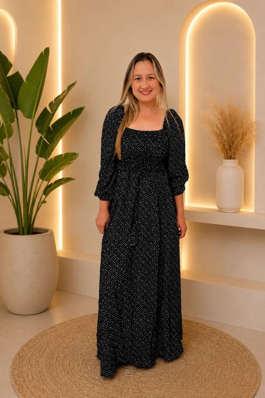 Vestido longo com manga - Foto 2