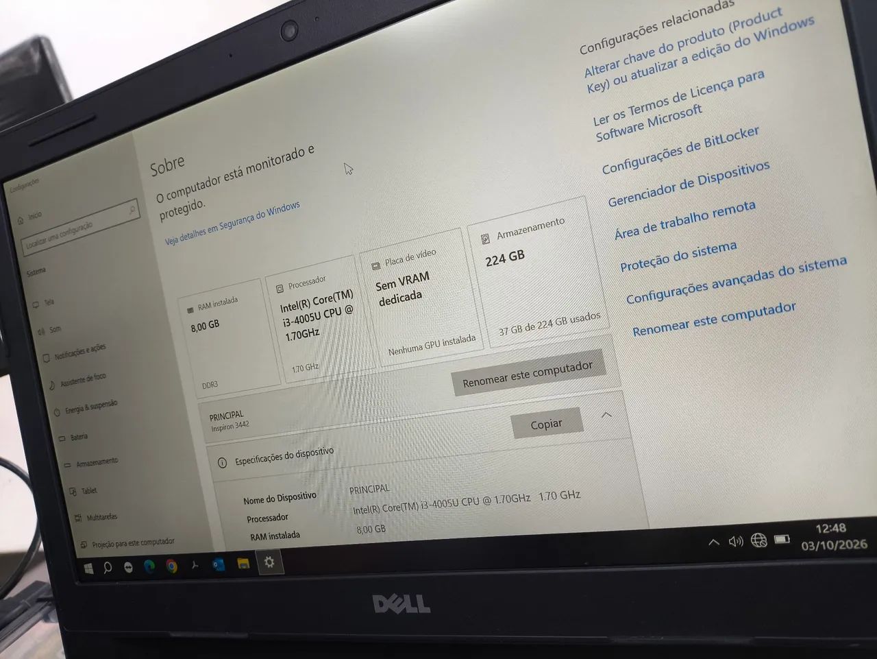 Dell Inspiron 3442 Intel Core I3 256GB 8GB RAM - Foto 4