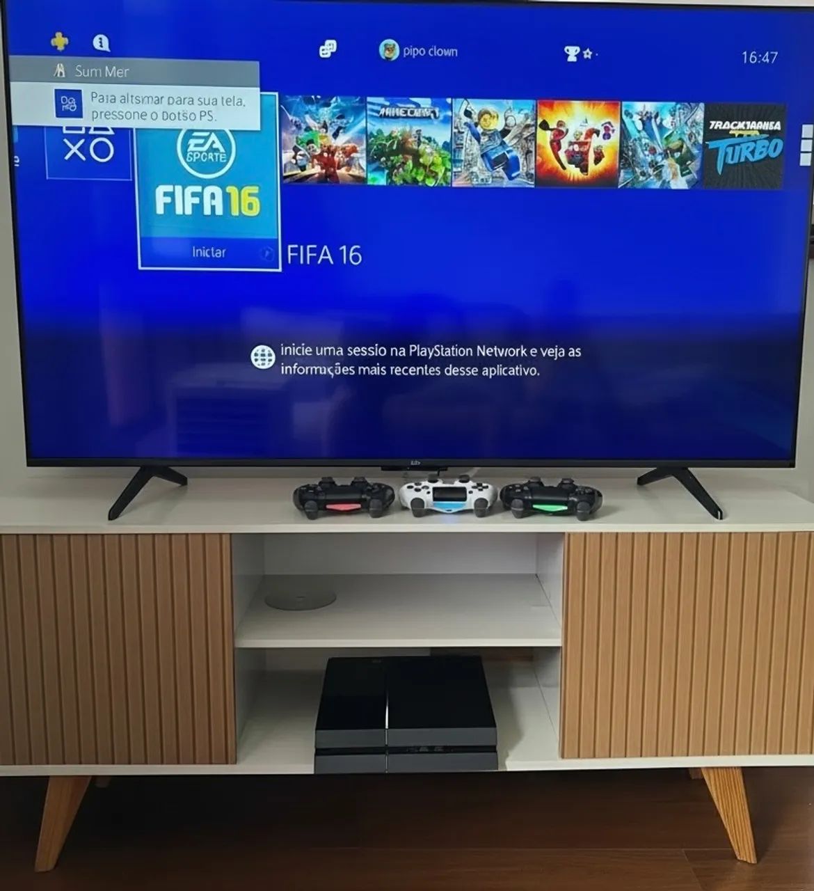PS4 Fat 500GB + 3 Controles + 3 Jogos - Setup - Foto 3