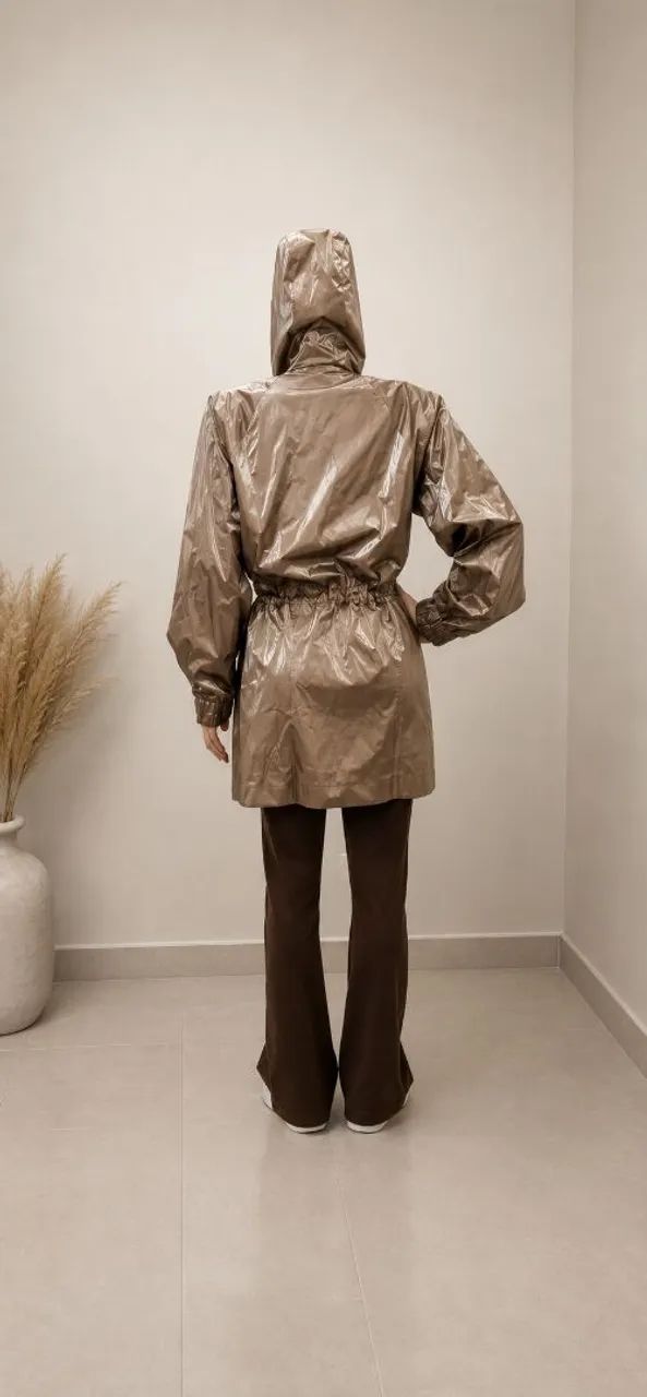 trench engomado dourado cobre - Foto 4