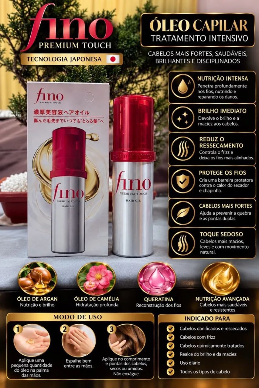 FINO PREMIUM TOUCH - ÓLEO CAPILAR JAPONÊS