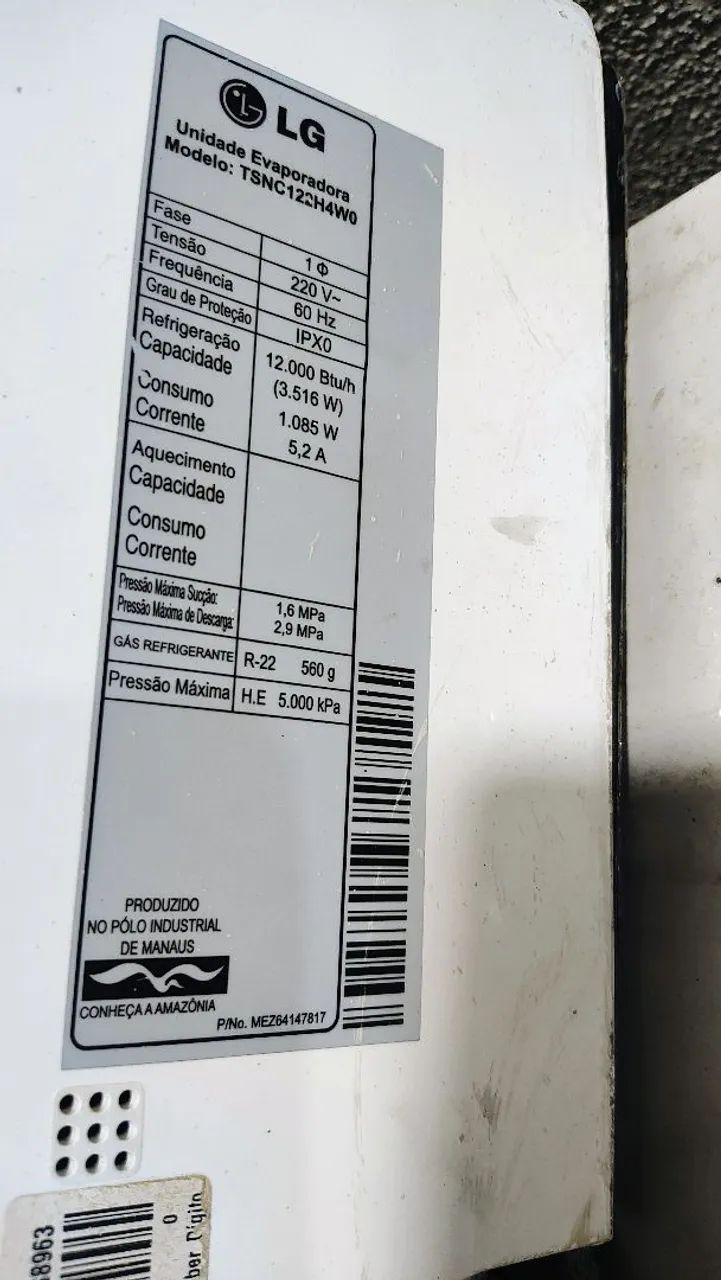 Ar Condicionado Split 12000 BTUs LG 220V - Foto 2