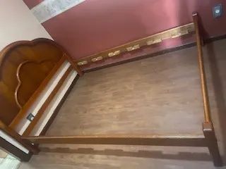 Cama casal de madeira Mogno (com colchão de brinde) - Foto 4