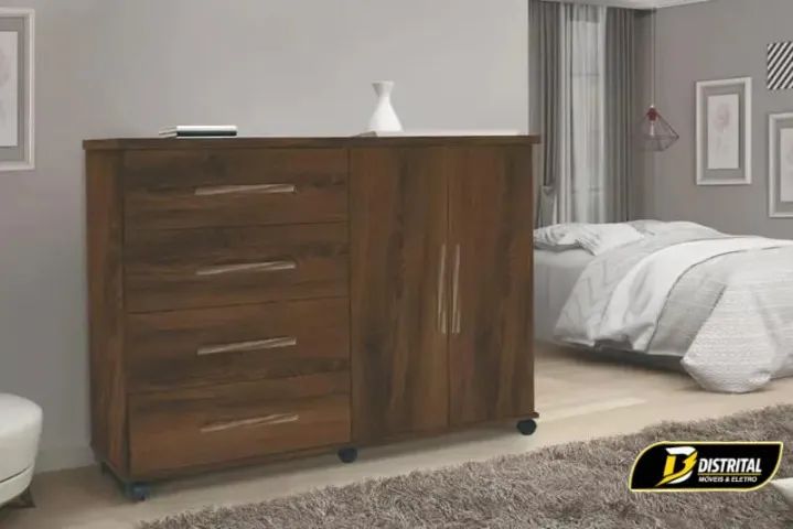 Cômoda Bali 4 Gavetas e 2 Portas Pronta ENtrega