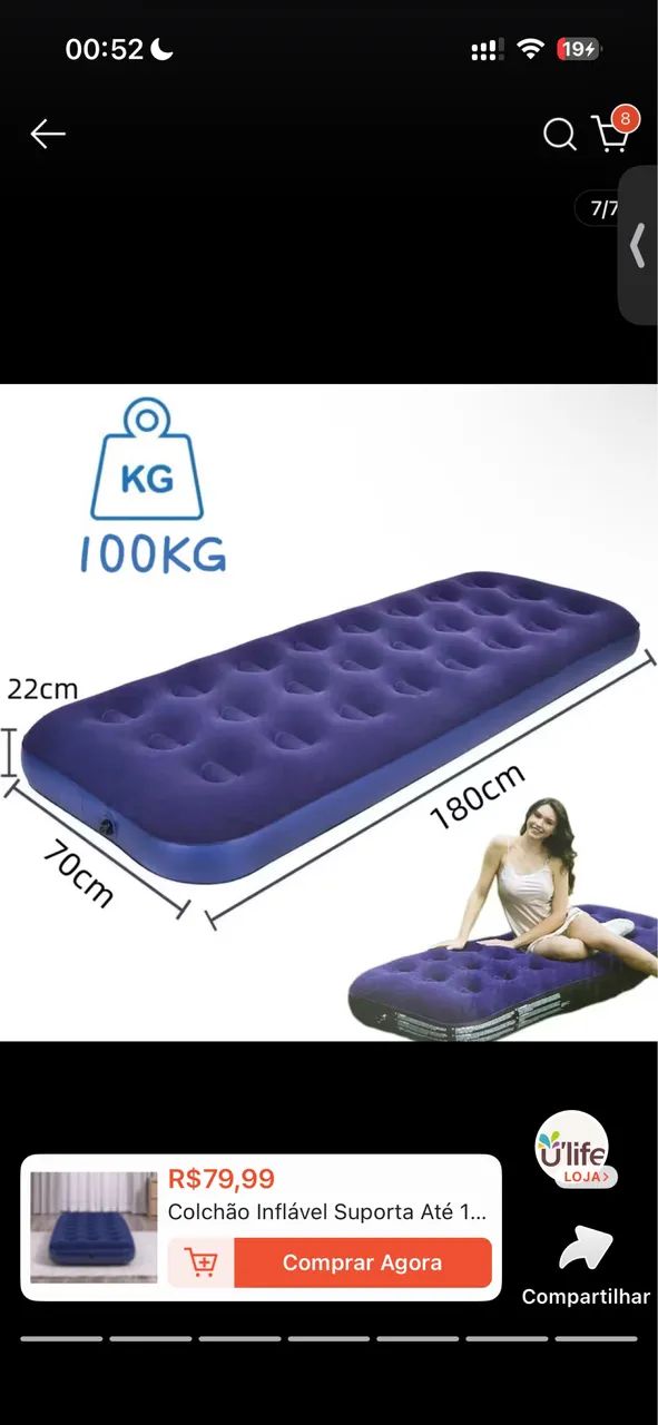 colchão inflável solteiro novo