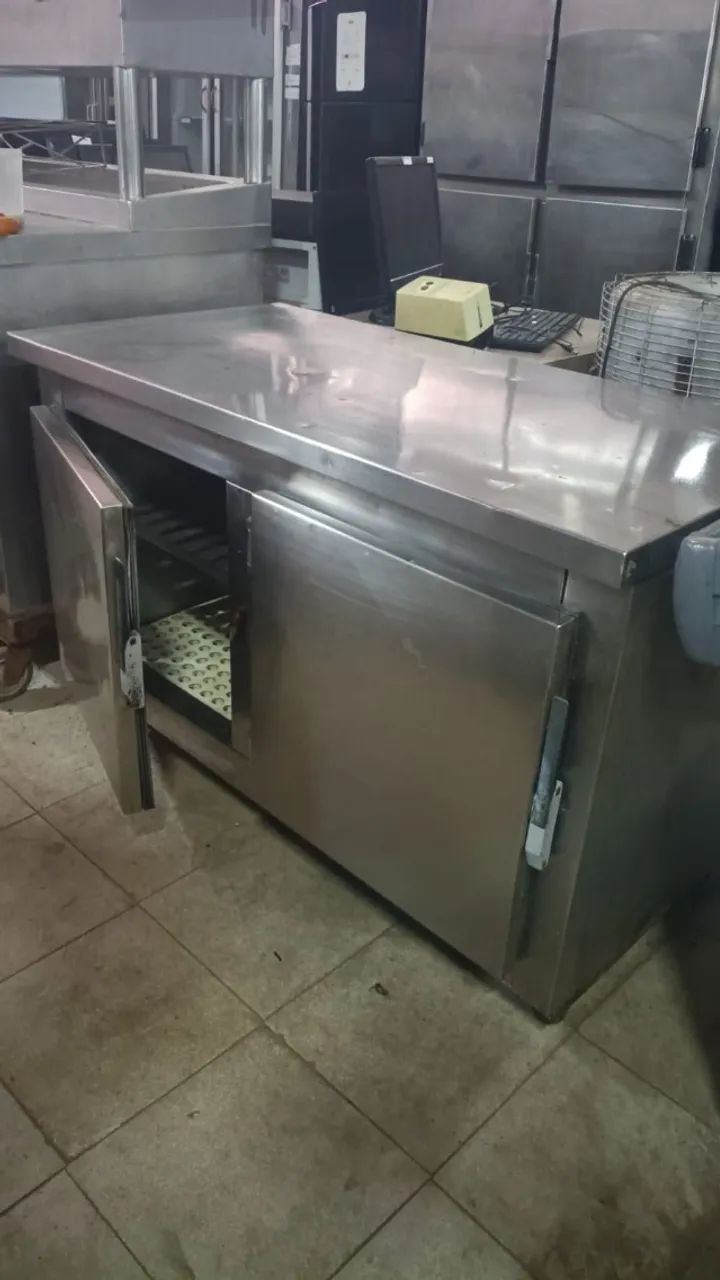 balcão refrigerado inox  127x65