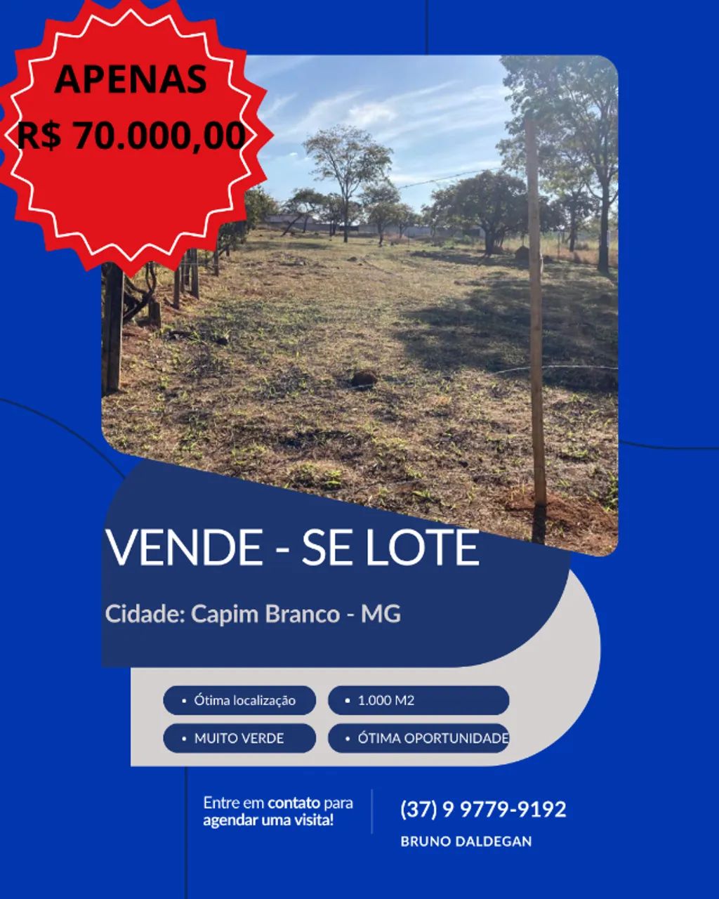 VENDO LOTE - CAPIM BRANCO-MG