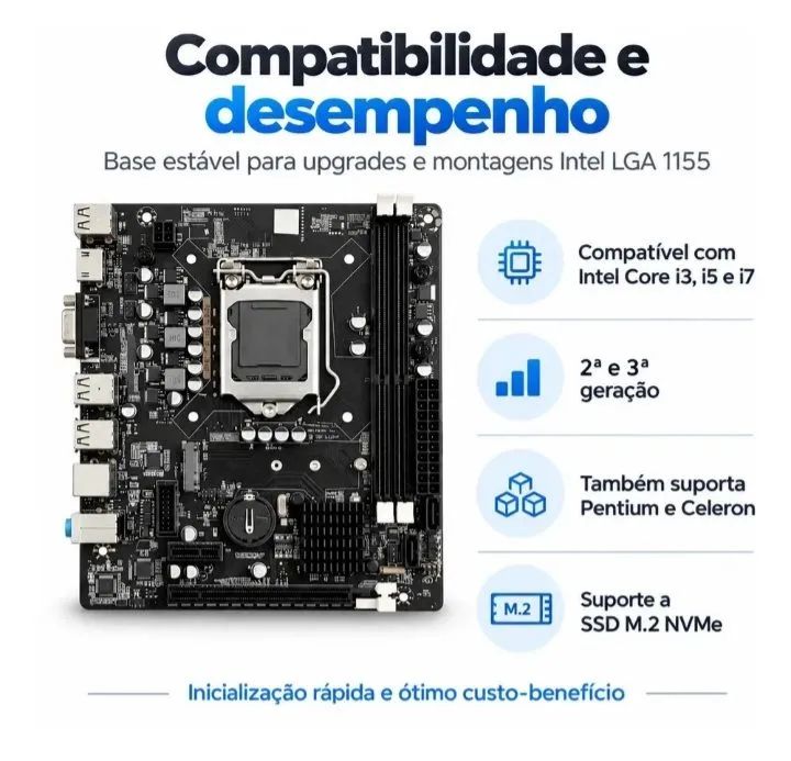 Placa mãe  Usb 3.0  internet ultra rapida 1000mb com NVME - Foto 4