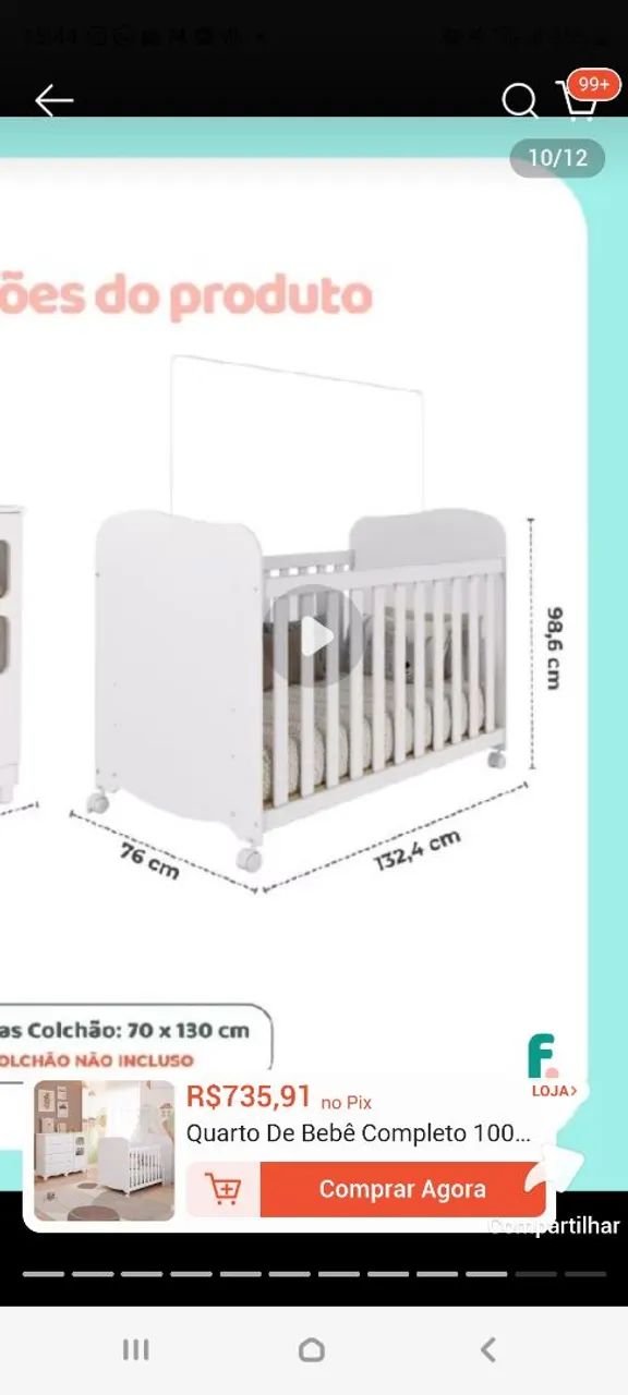 Berço Americano 100 % MDF - Foto 5