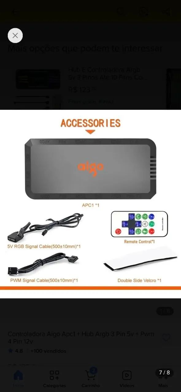 Controladora argb aigo apc1 6 canais - Foto 3