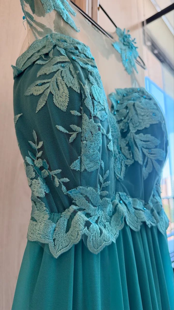 Vestidos de festa azul e tiffany - Foto 3