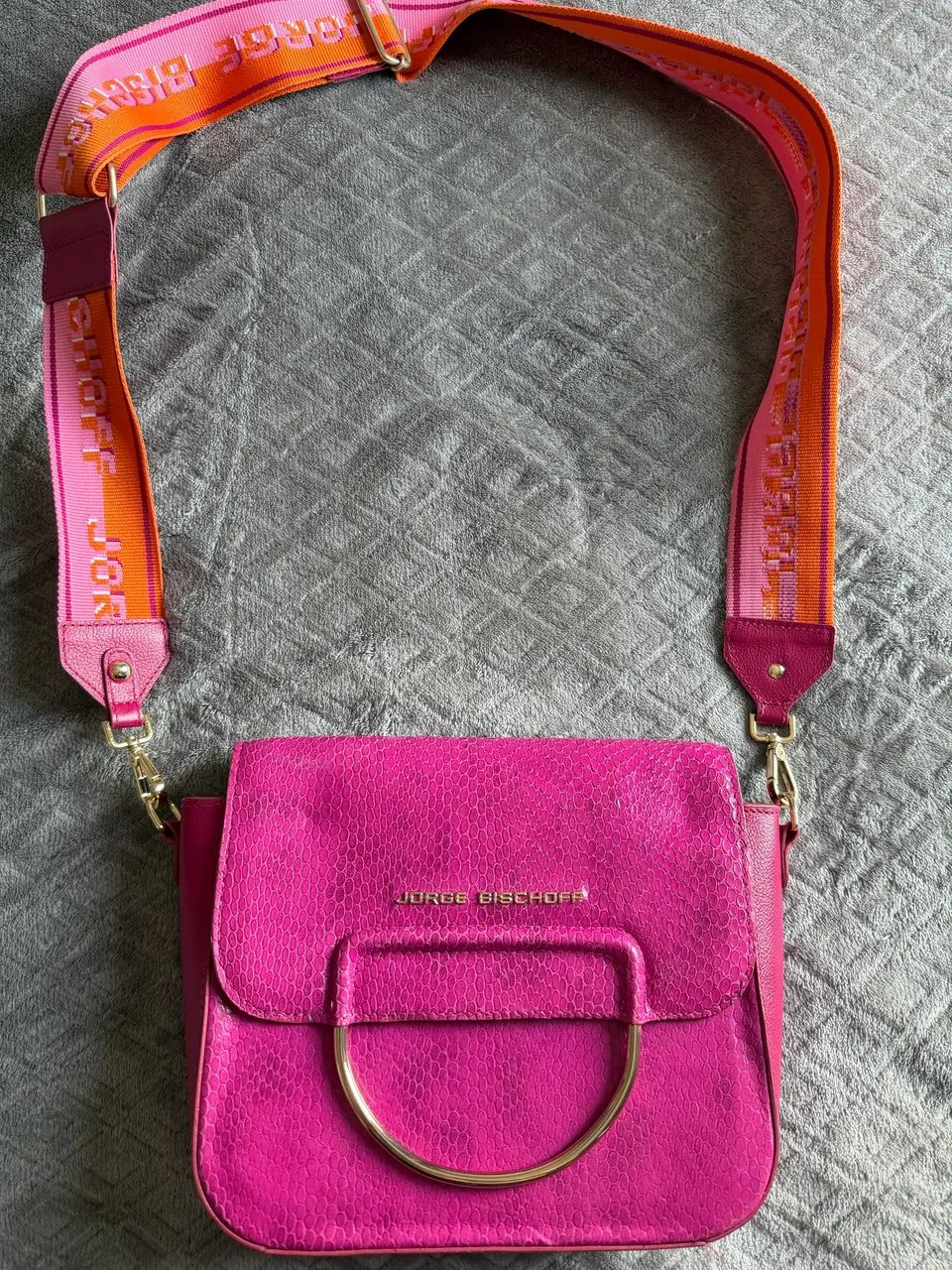 Bolsa Jorge Bischoff Couro - Rosa