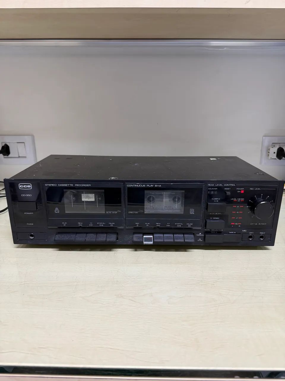 Tape Deck Duplo CCE CD-350 Stereo Cassette Recorder - Funcionando