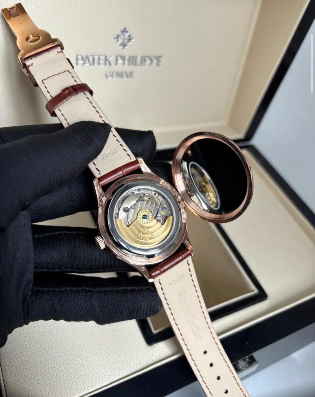 Relogio Patek Couro Marrom - Top de linha - Automatico  - Foto 2