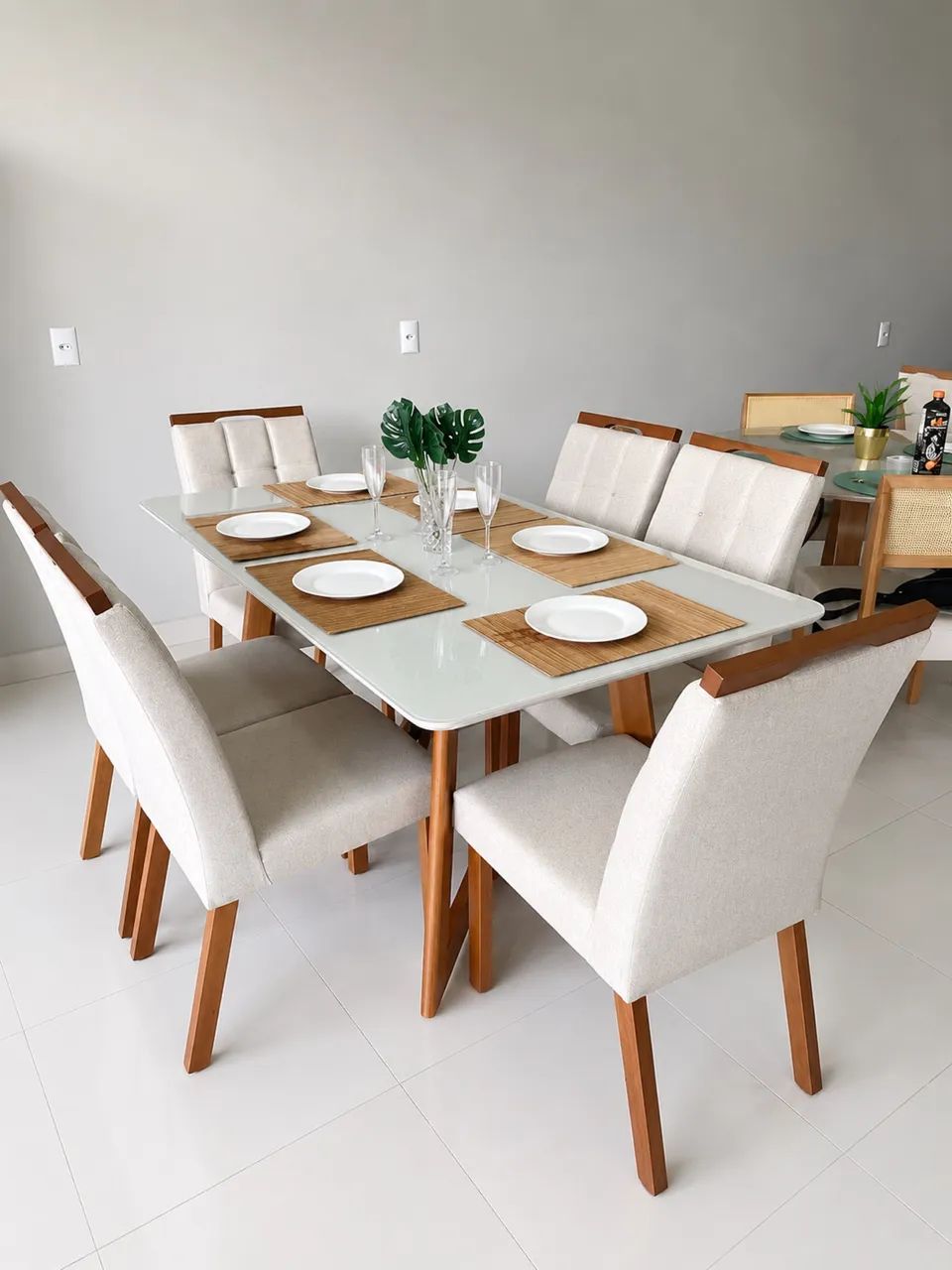 MESA DE JANTAR 160x80 COM 6 CADEIRAS - Foto 2