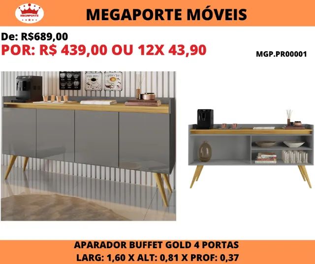 Aparador Buffet Gold 1,60 - Foto 2