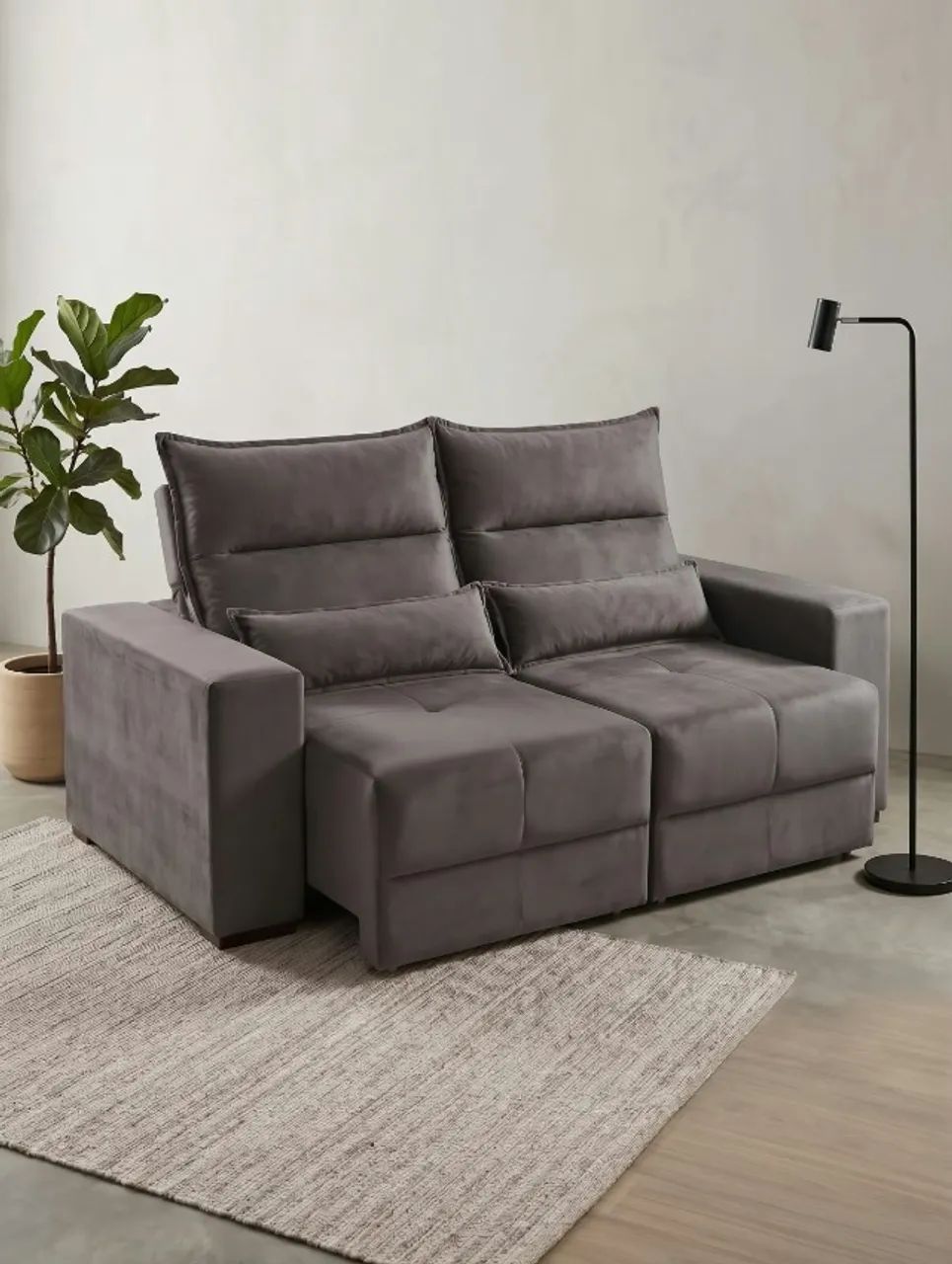 Sofá Retrátil e Reclinável Trento 1.80cm , Assento com Molas