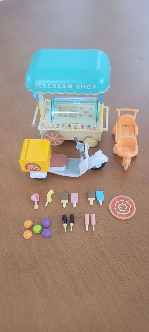 Sylvanian families carrinho de sorvetes e mobilete  - Foto 2