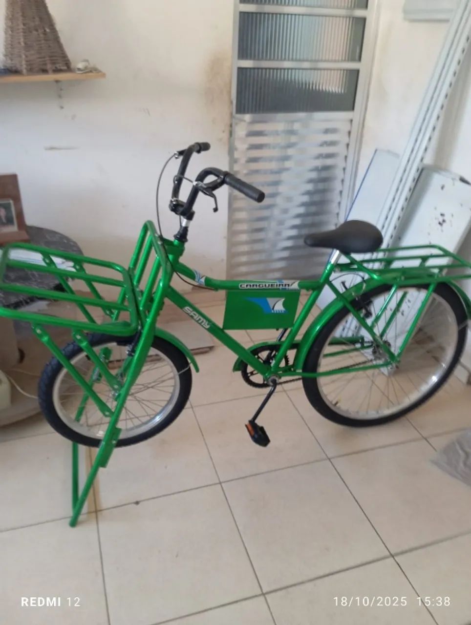 Bicicleta Cargueira Carga Pesada Food Bike Multiuso Verde - Foto 3