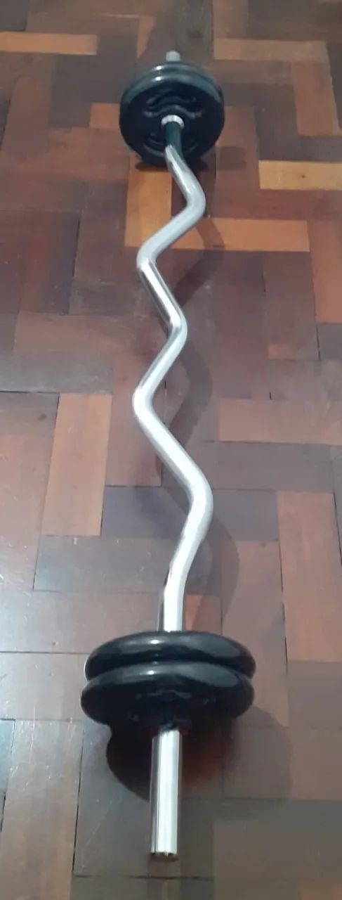 Barra EZ maçica cromada 10 Kg - Foto 2