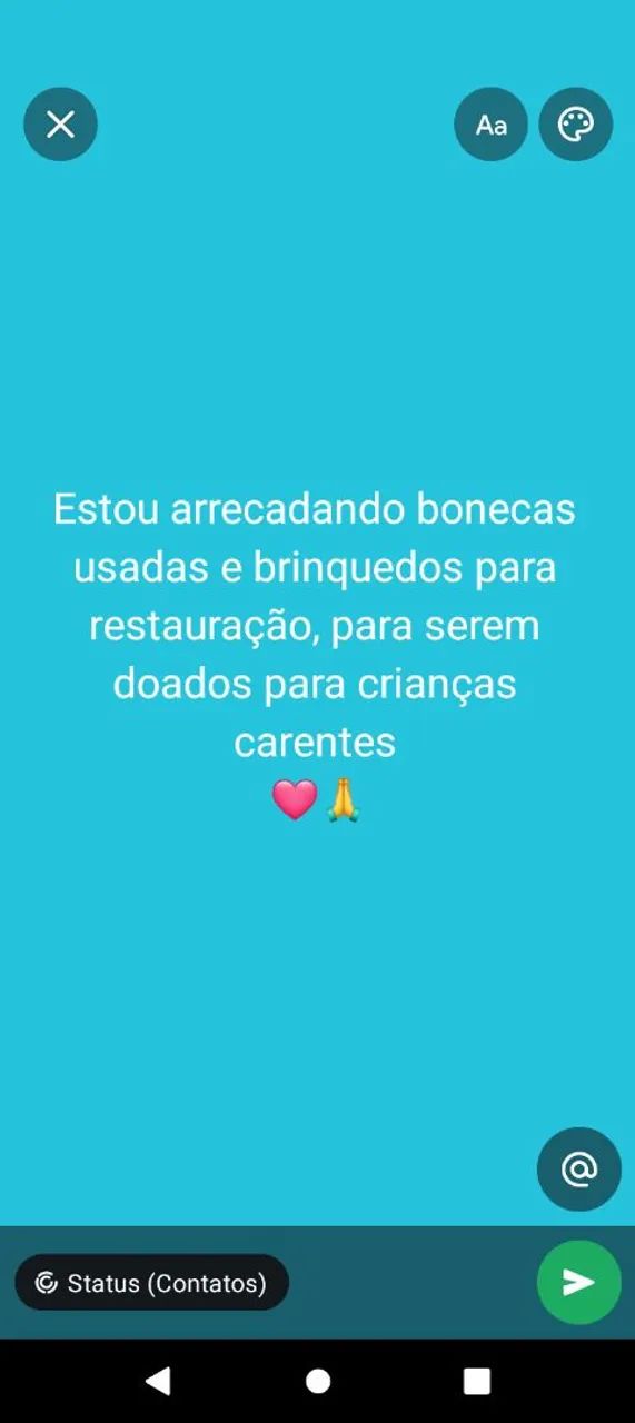 Quem tem bonecas para doar ou brinquedos ?