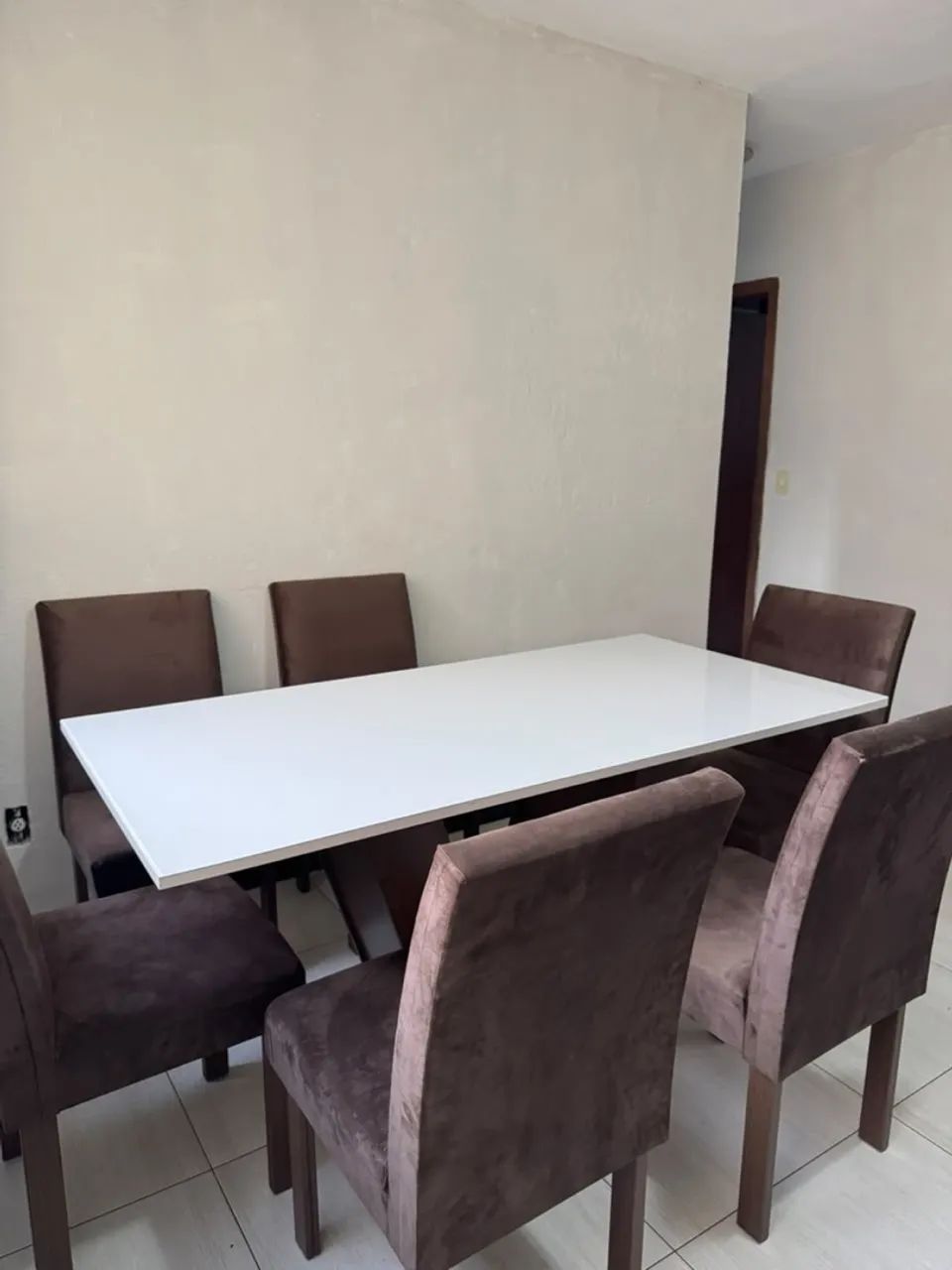 Mesa 6 cadeiras com tampo em mdf+vidro - Foto 5