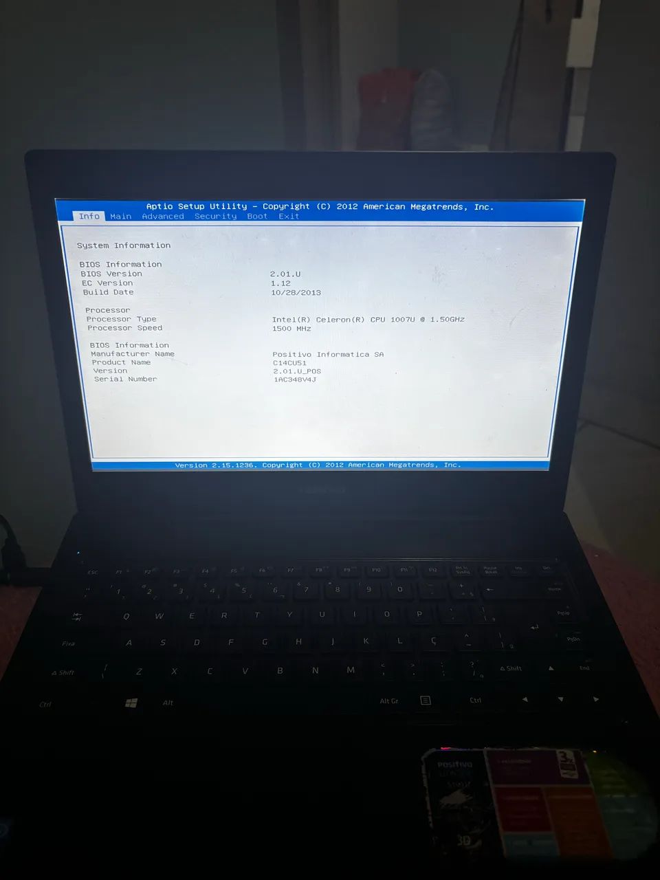 Notebook Positivo para peças