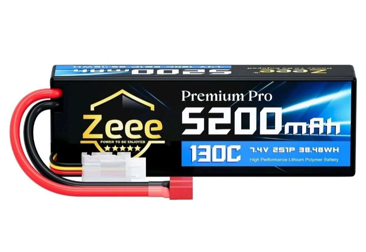 Bateria Lipo Zeee Premium Pro 2s 5200mah 130c Hard Case - Plug Tipo T 