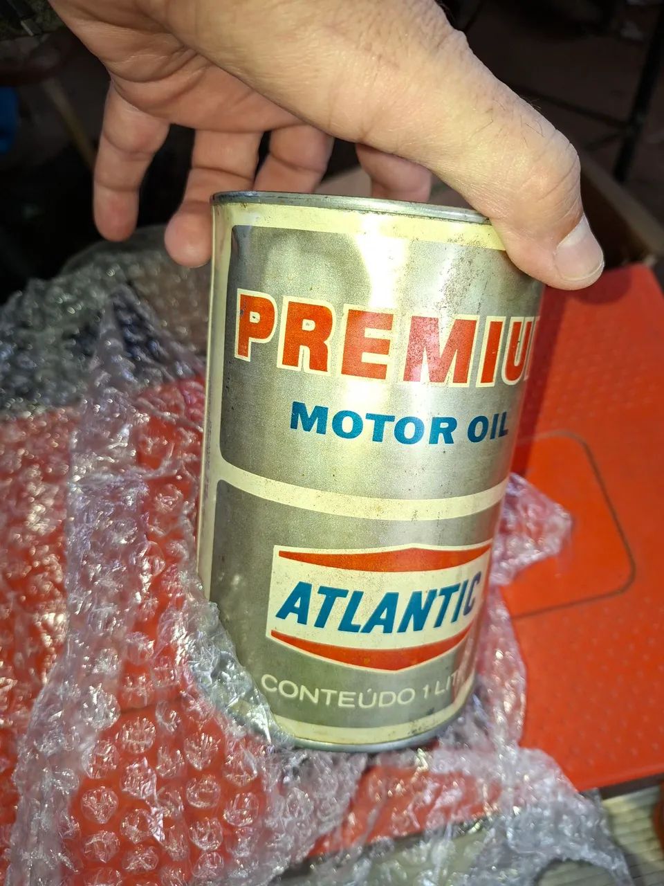 Lata antiga óleo "Atlantic". - Foto 2