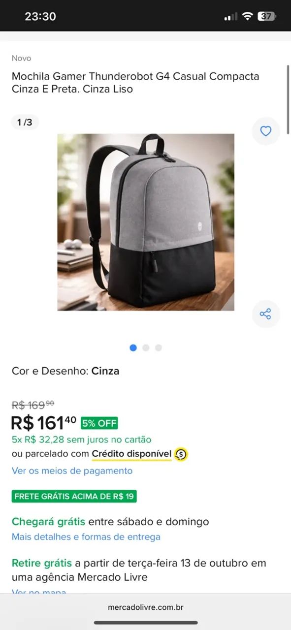 Mochila cinza - Foto 2