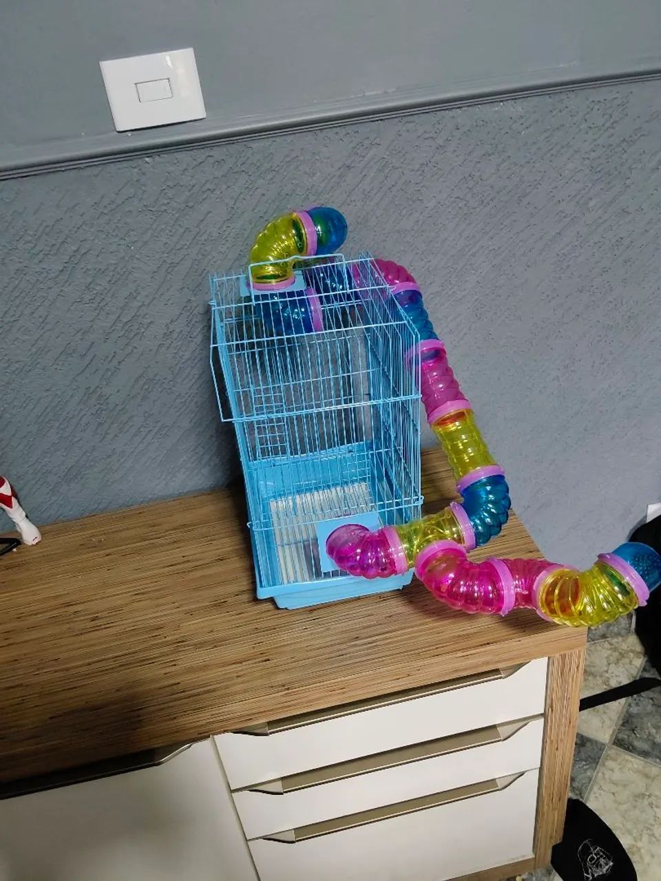Gaiola para Hamster Grande com Plataforma e Túnel - Conservada - Foto 2