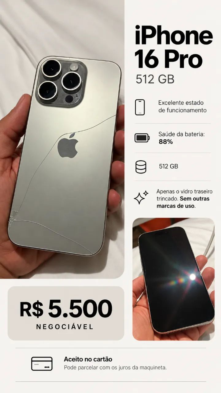 iPhone 16 pro 512gb usado