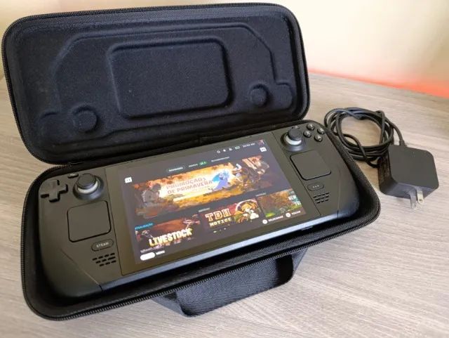 Portátil Gamer Steam Deck LCD 512GB + Bateria 99% de saúde + Case