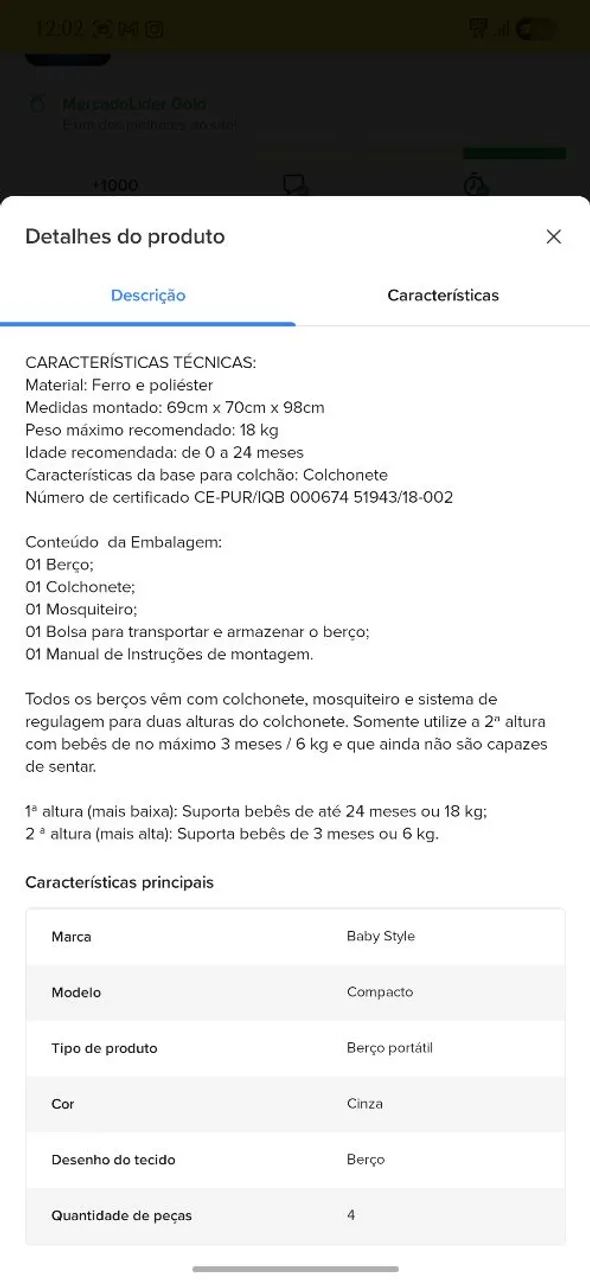 Berço cercado Baby Style + Colchão  - Foto 5