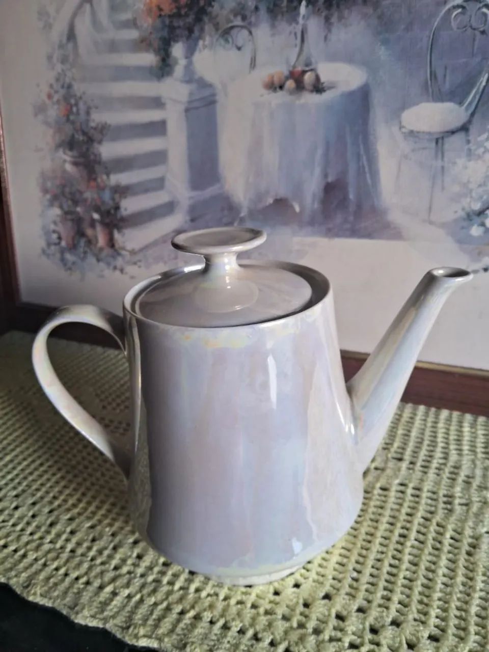 Antigo Belíssimo Bule Pintado A Mão Porcelana Schmidt  - Foto 3
