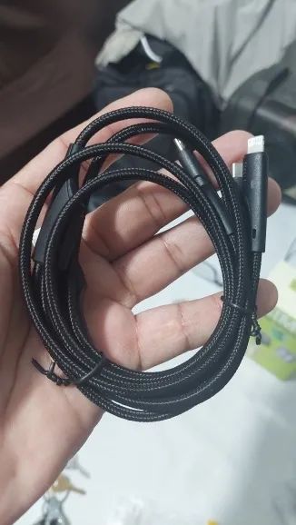 Cabo Carregador 3 em 1 Universal - Tipo-C, Micro USB (V8) e Lightning (iPhone) - Foto 3