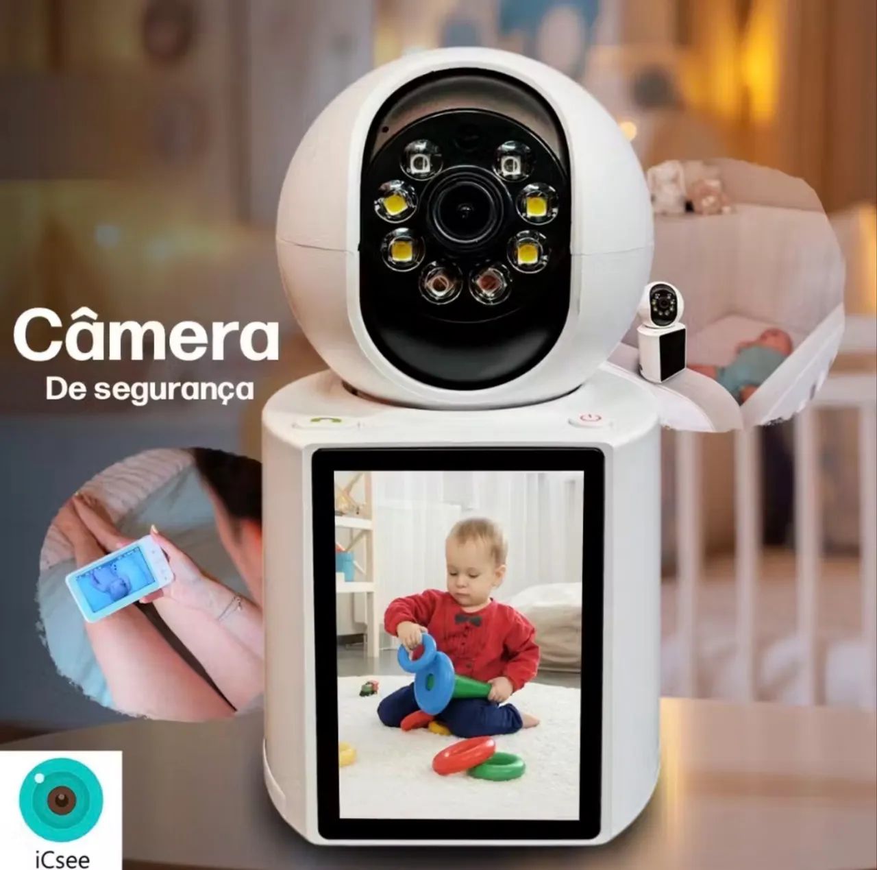 Câmera de segurança com vídeo chamada, Babá eletrônica  - Foto 3