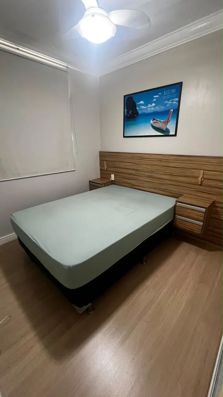 Cama de casal completa com box e colchão