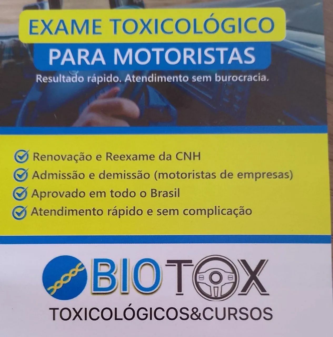 Exames toxicológico e vistoria e cnh - Foto 2