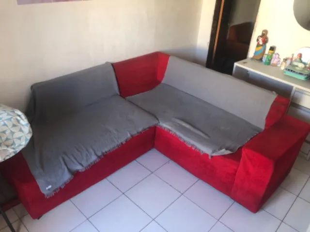 Sofá de canto vermelho  - Foto 4