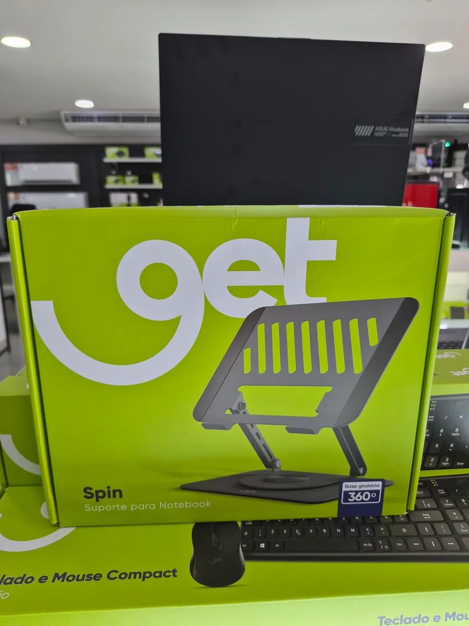 Suporte 360° para Notebooks até 17" Get Spin com Base Giratória Aço Carbono