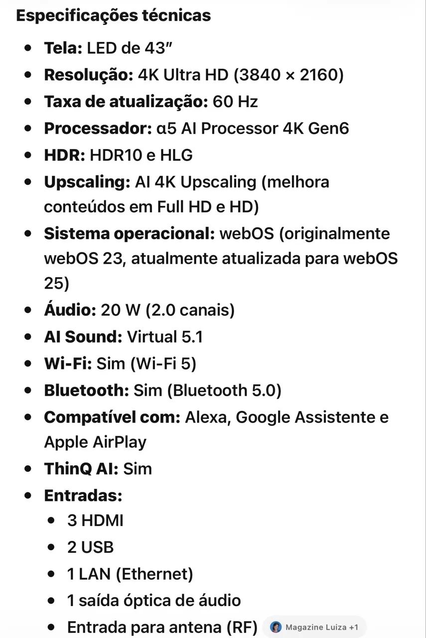Smart Tv 43 LG - Foto 4