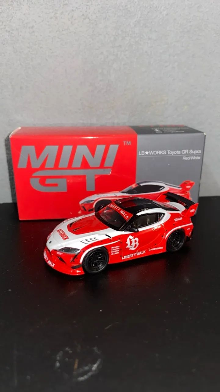 Mini GT LB?WORKS Toyota GR Supra Red/White Liberty Walk 1/64
