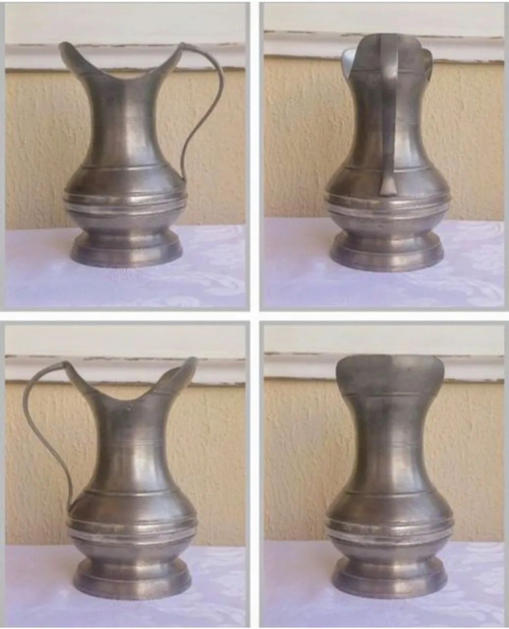 Jarra Vintage 1,5l Rara Antiga Exclusiva Em Estanho Prateado - Foto 5