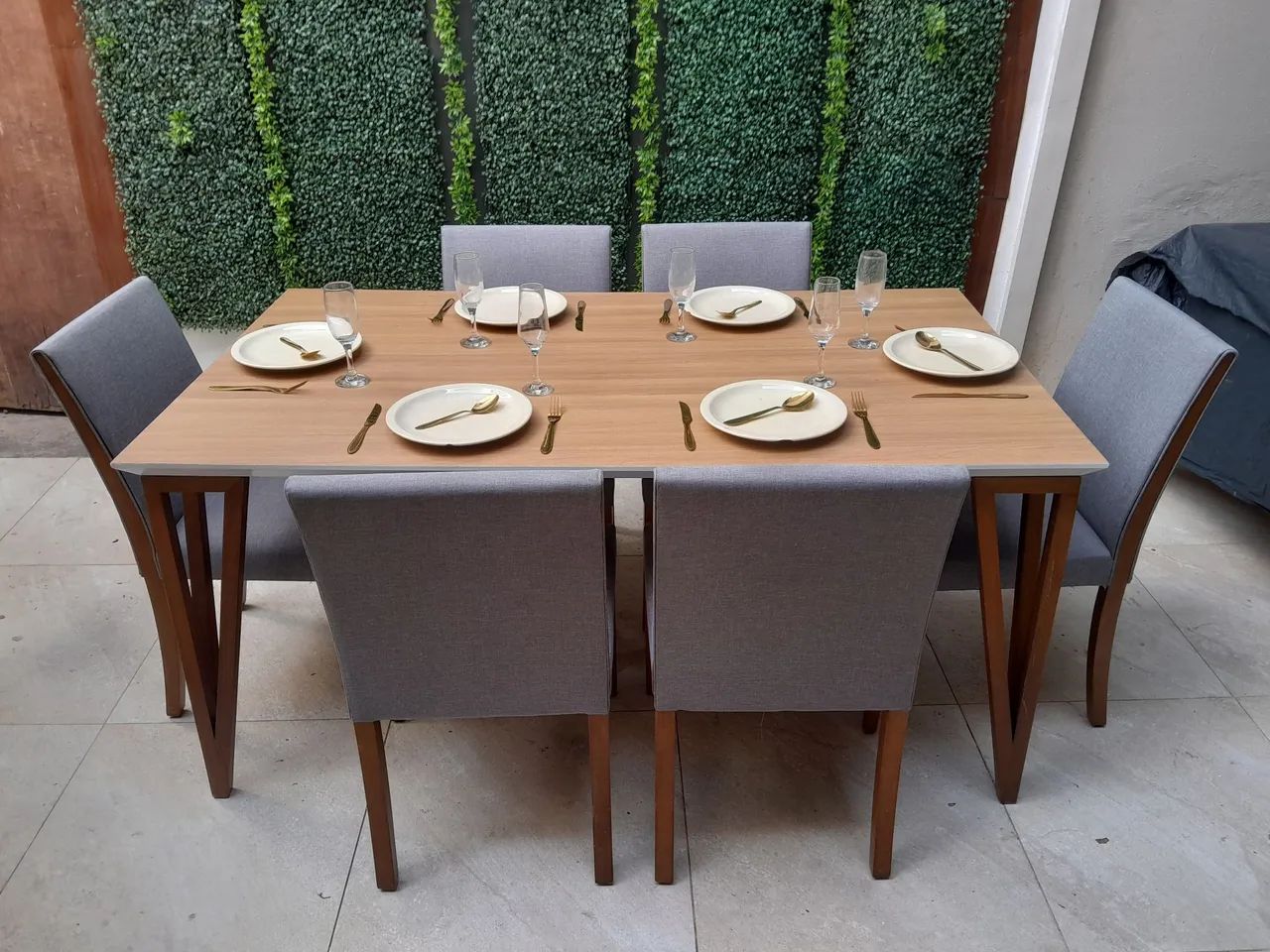 Mesa de jantar e 6 cadeiras maciças (Posso Entregar) - Foto 3