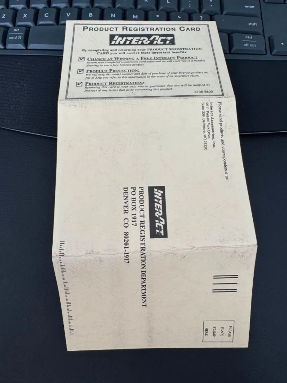 Carta Resposta Interact Folheto Original de Games
